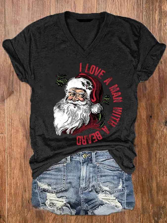 Women's I Love A Men With A Bearo Print Casual T-Shirt