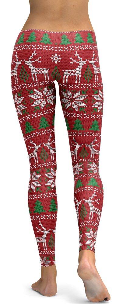 Red Ugly Christmas Leggings
