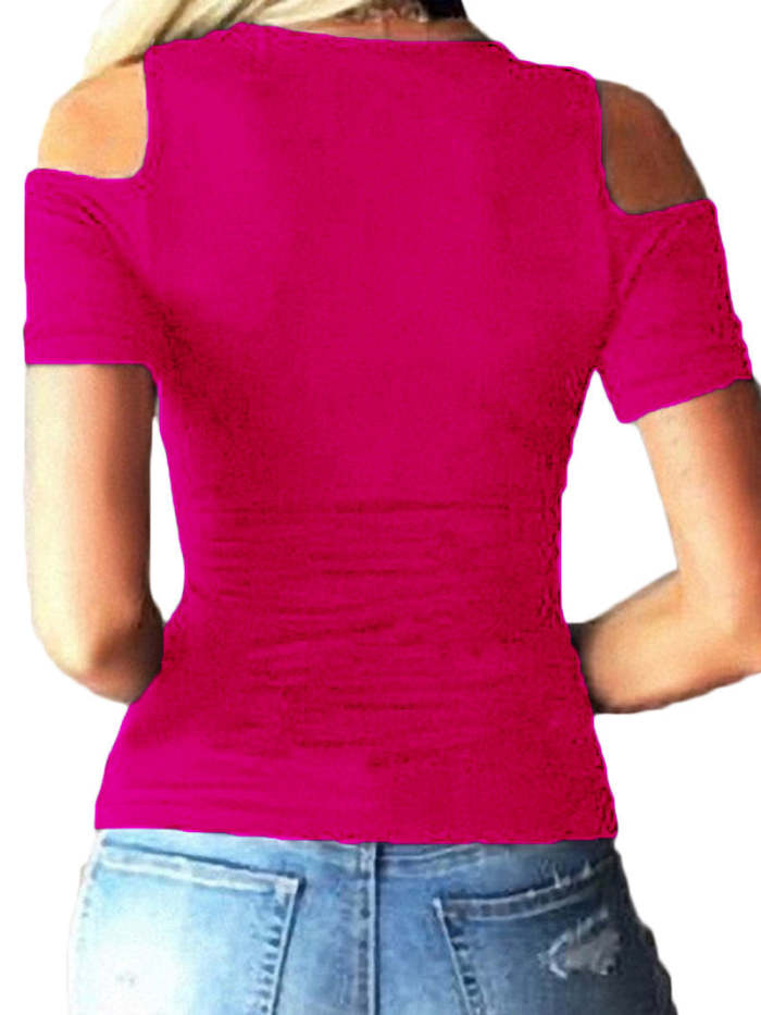 Sexy Strapless Short-sleeved T-shirt
