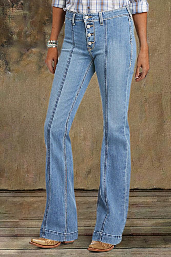 Vintage Button Up Bootcut Jeans