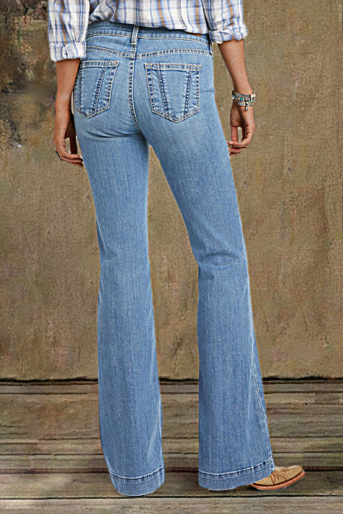 Vintage Button Up Bootcut Jeans