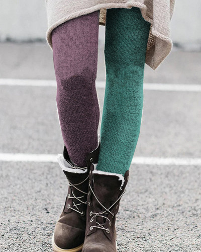 Casual Colorblock Leggings