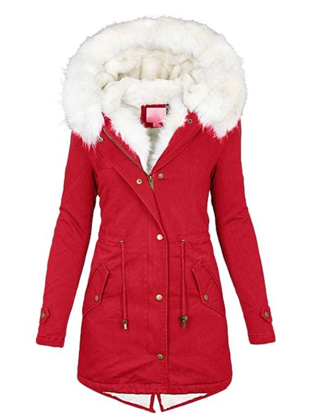 Women's Parka Outdoor Windproof  Warm Pocket Full Zip Hoodie Jacket