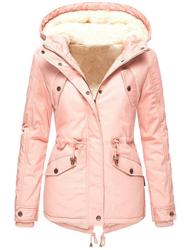 Women's Parka Outdoor Windproof  Warm Pocket Full Zip Hoodie Jacket