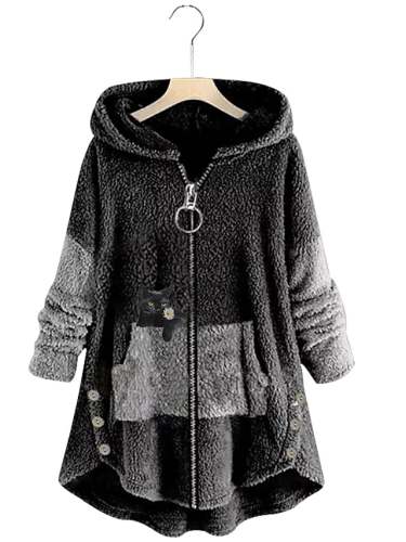 Women's Plus Size Long Sleeve Warm Teddy Coat (SIZE:L-4XL) / Loose Fit