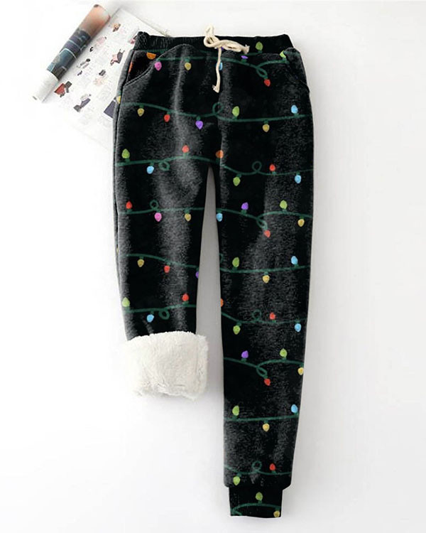 Christmas Wool Warm Casual Drawstring Pants