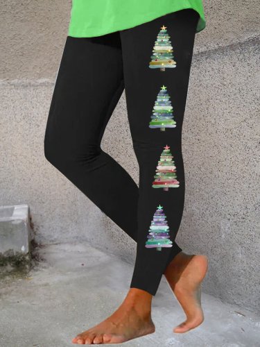 Women's Christmas Tree Print Yoga Pants