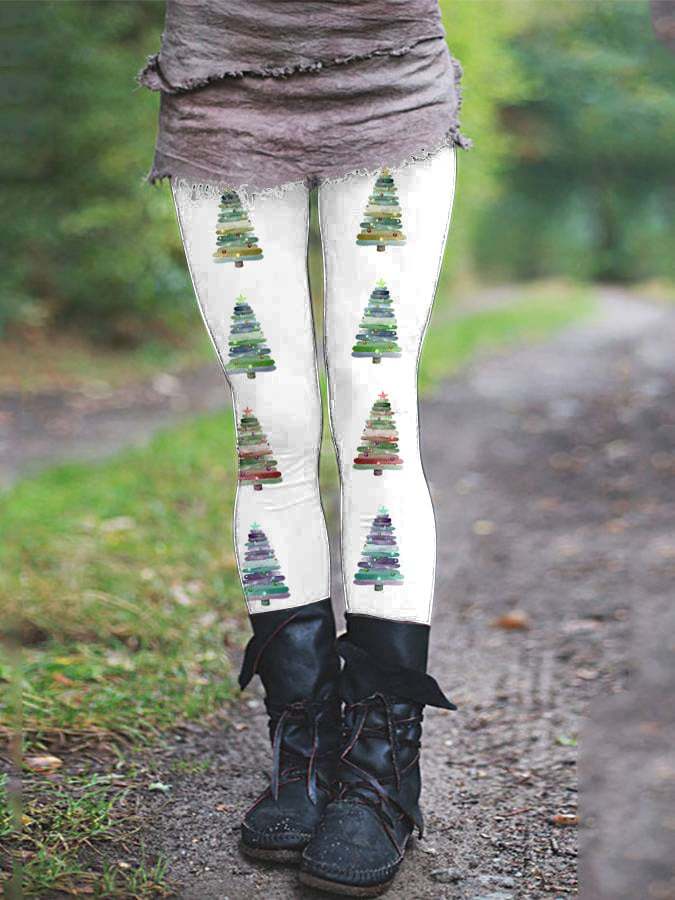 Women's Christmas Tree Print Yoga Pants