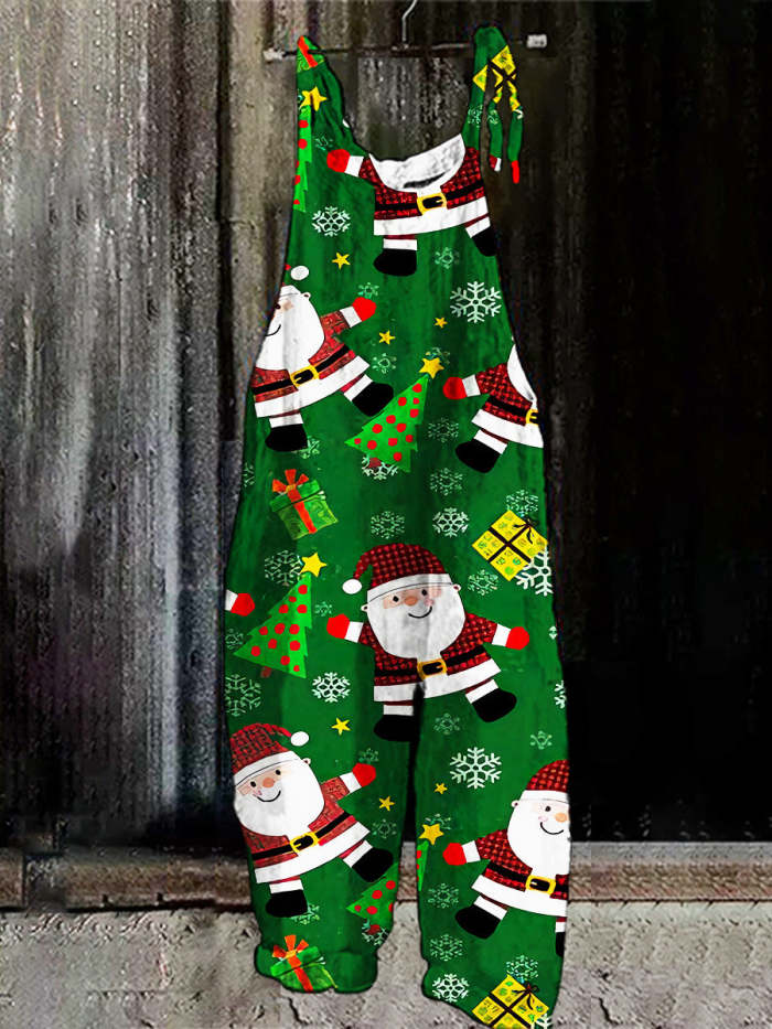 Christmas Green Santa Casual Jumpsuit