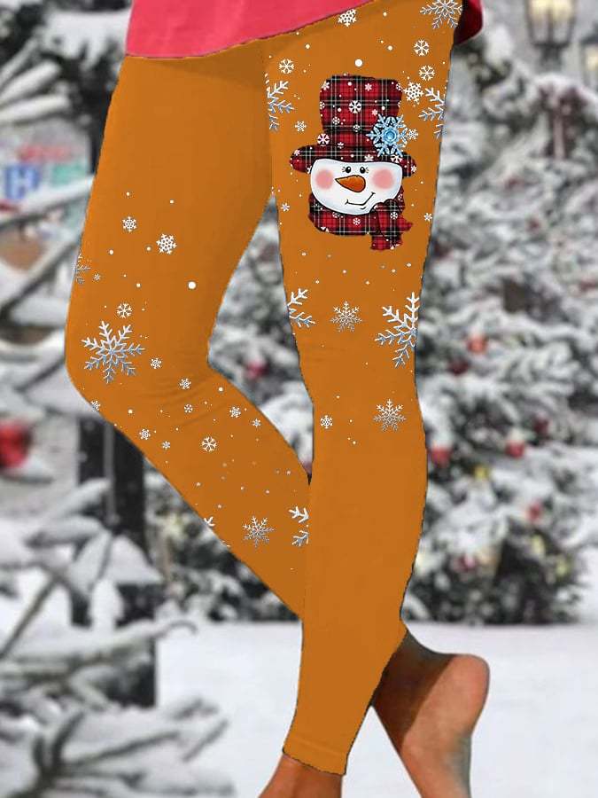 Women's Christmas Snowflake Print Leggings