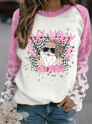 Women's Merry And Bright Christmas Print Casual Sweatshirt