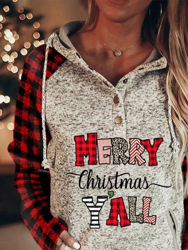 Christmas Print Long Sleeve Hoodie