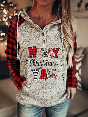 Christmas Print Long Sleeve Hoodie