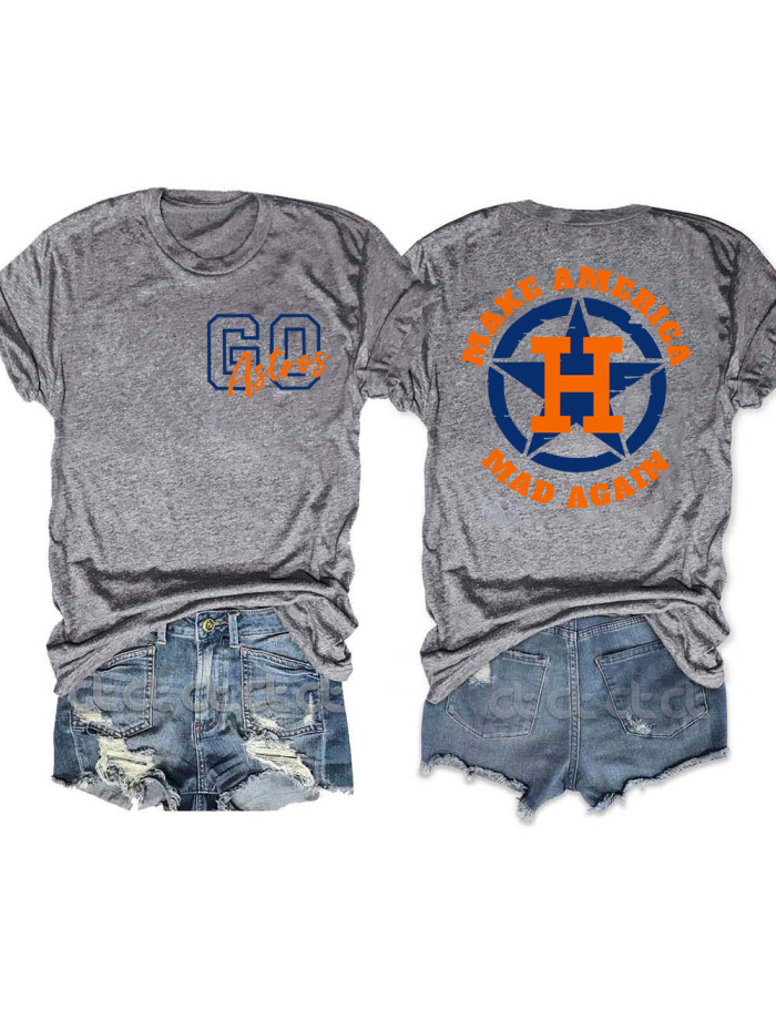 Astros Inspired Rugged Make America Mad Again T-Shirt