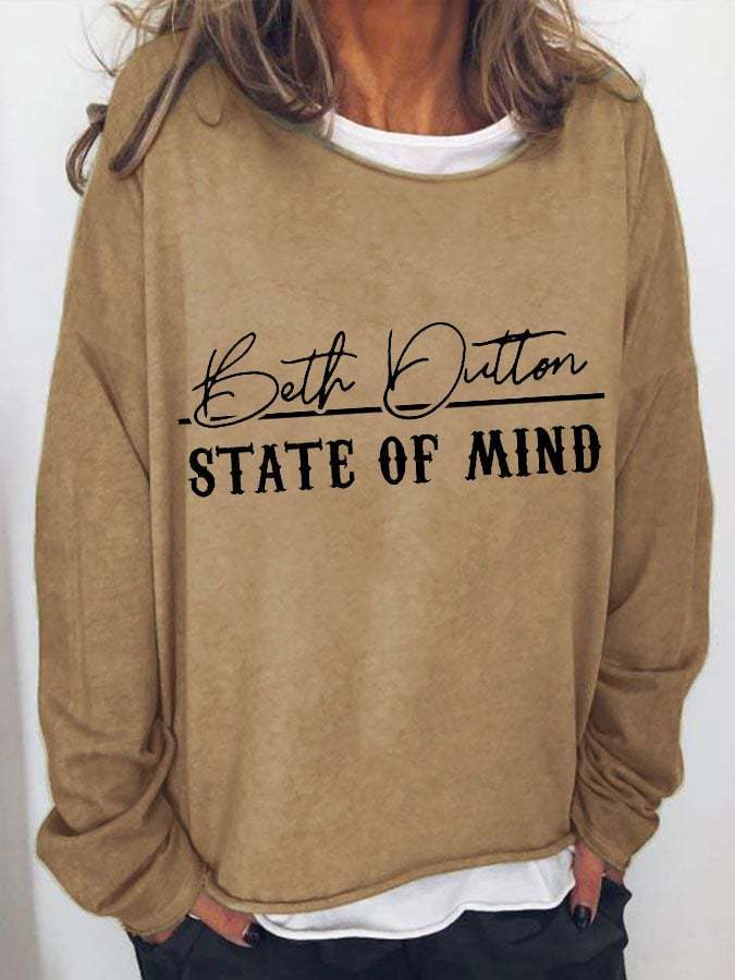 Women's Beth Dutton State Of Mind Printed Casual Sweatshirt