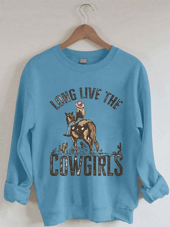 Women's Vintage Long Live The Cowgirls Casual Sweatshirt