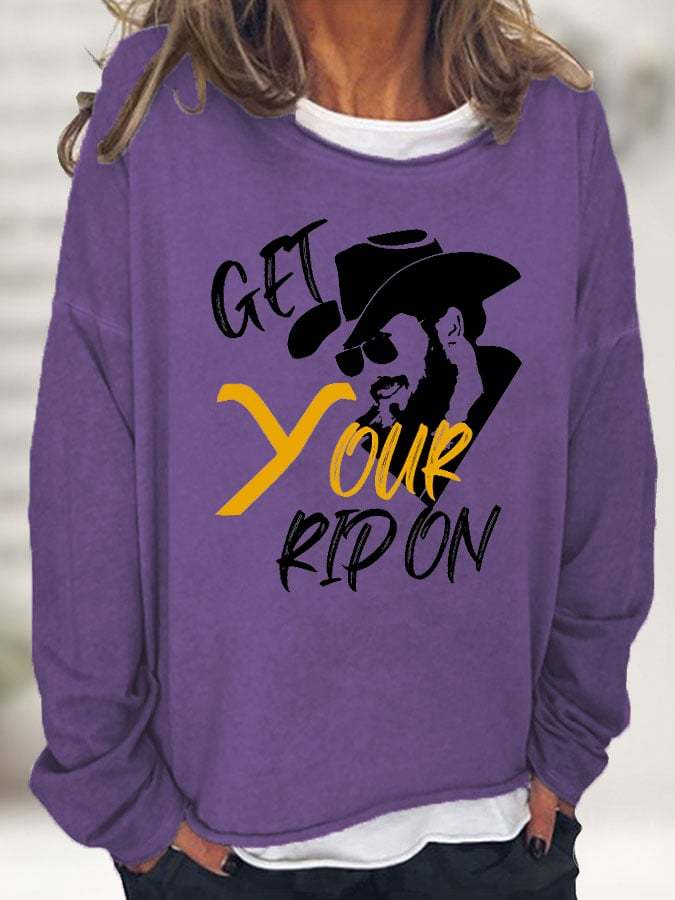 Women's Get Your Rip On Casual Printed Sweater
