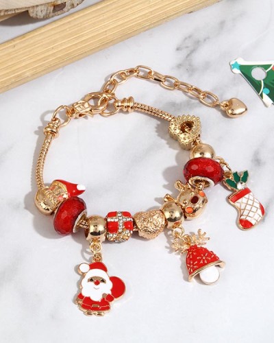Christmas Crystal Beaded Bracelet