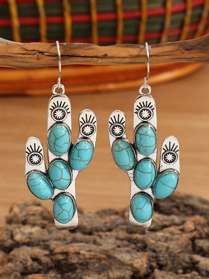 Women's Vintage Cactus Earrings