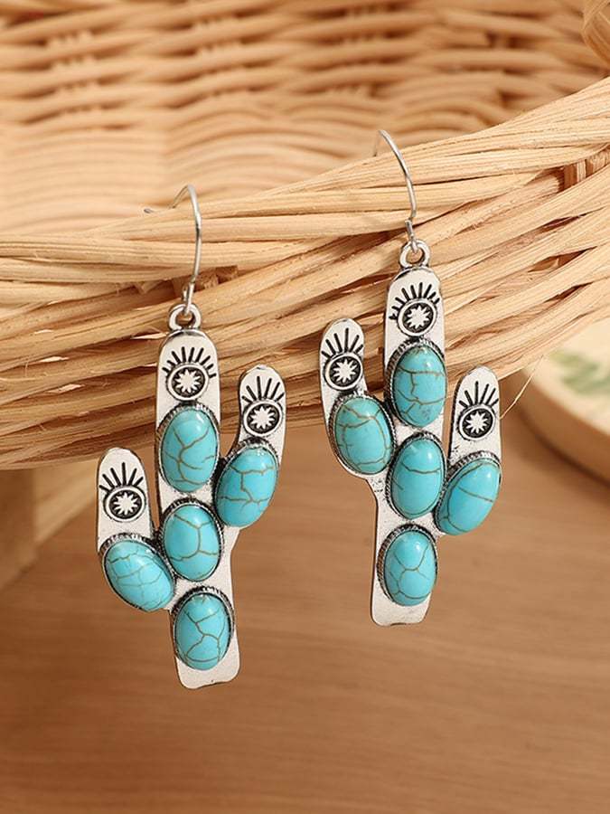 Women's Vintage Cactus Earrings