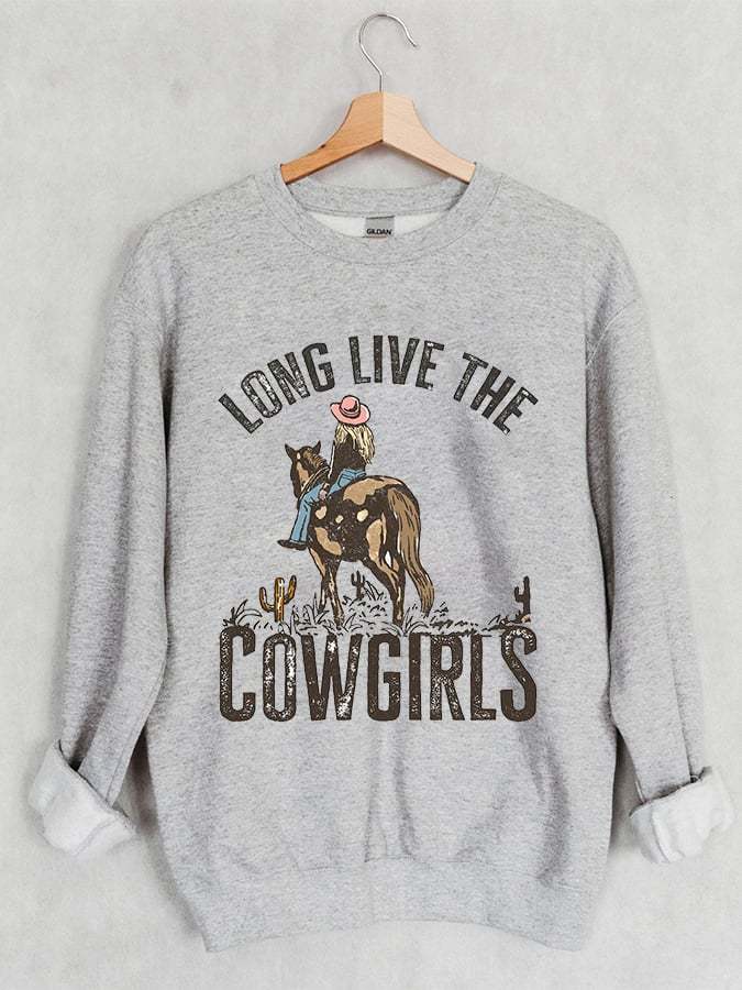 Women's Vintage Long Live The Cowgirls Casual Sweatshirt