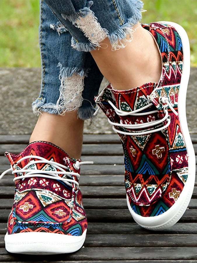 Vintage Ethnic Canvas Shoes