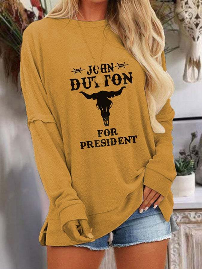 Women's John Button For President Print Sweatshirt