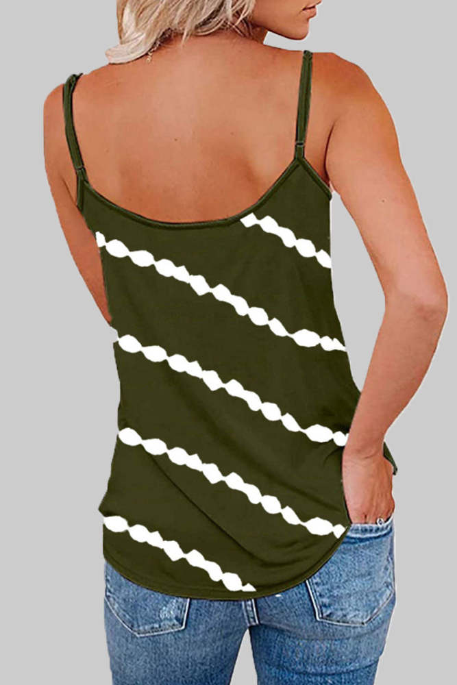 Fashion Casual Striped Print Split Joint V Neck Tops(6 colors)