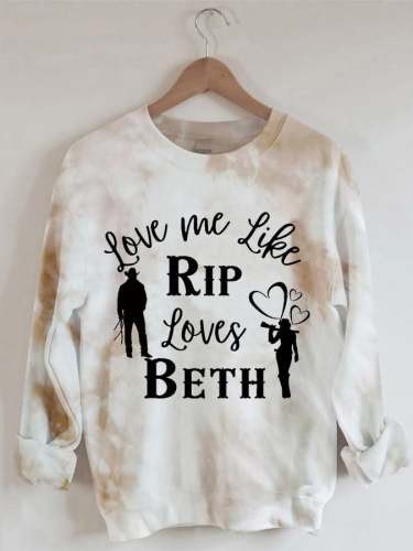 Women's Love Me Like RIP Loves Beth Tie Dye Drop Shoulder Sweatshirt