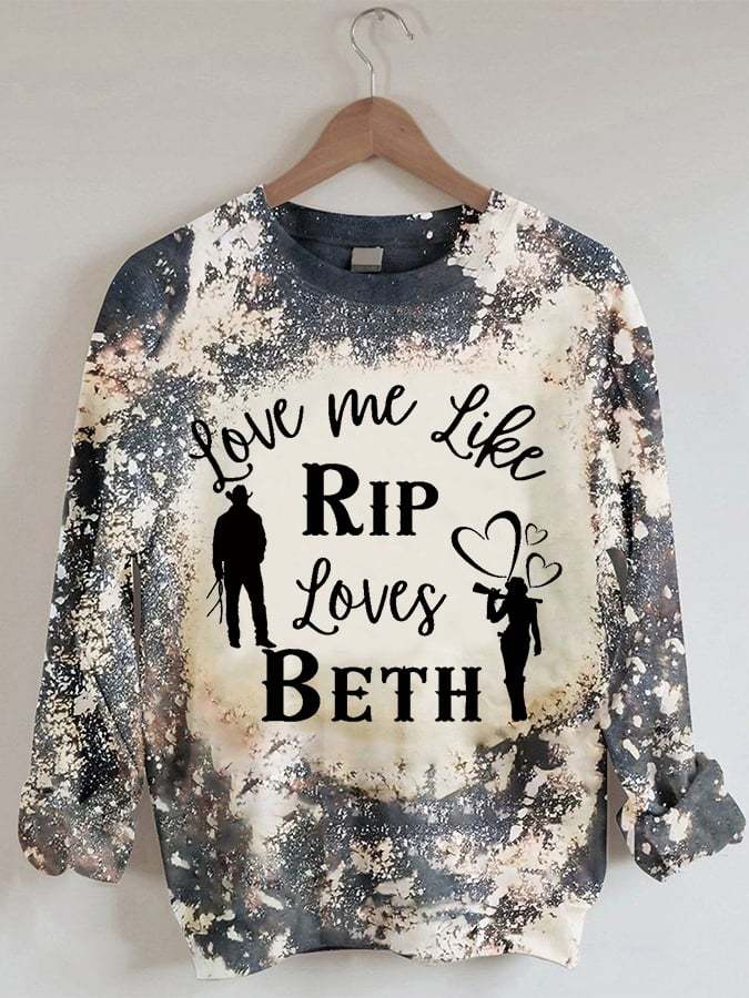 Women's Love Me Like RIP Loves Beth Tie Dye Drop Shoulder Sweatshirt