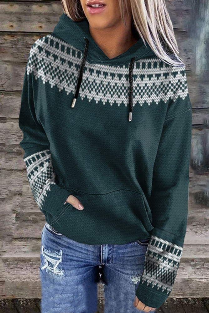 Fairman Island Sweater Print Vintage Crewneck Hoodie