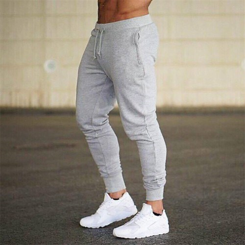 Men's Solid Color Pocket Drawstring Breathable Joggers Sweatpants