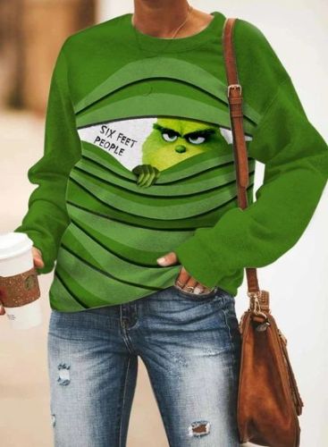 Women’s Six Feet People Christmas Funny Design Sweatshirt