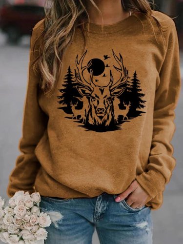 Hunting Deer Loose Sweatshirt