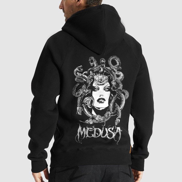 Designer medusa letter print casual hoodie