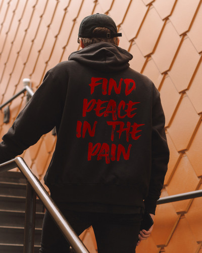 Find Peace in The Pain Printed Men's All-match Hoodie