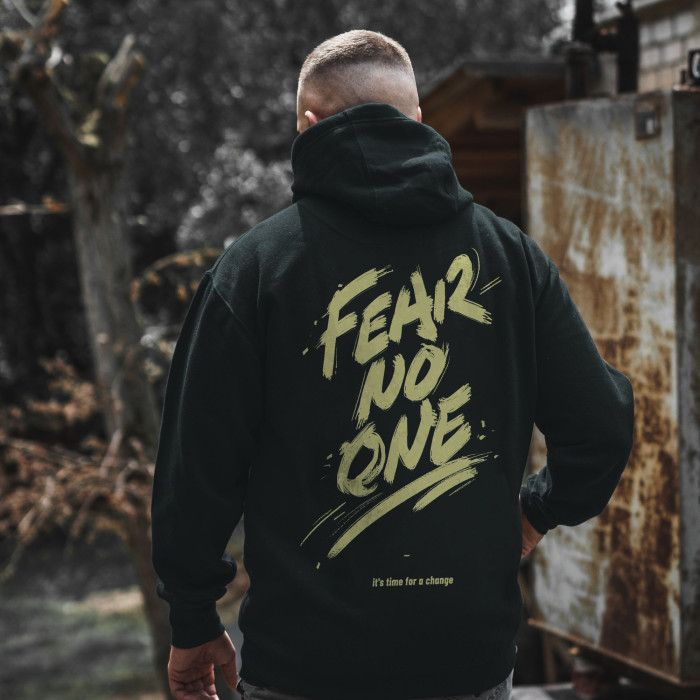 Fear No One It's Time For A Change Print Hoodie