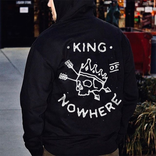 King Of Nowhere Printed Casual Men's Hoodie