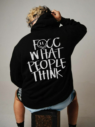 Fucc What People Think Printed Men's Hoodie