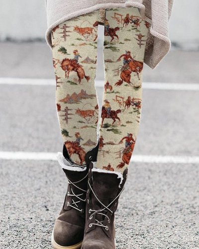 Western Retro Pattern Leggings