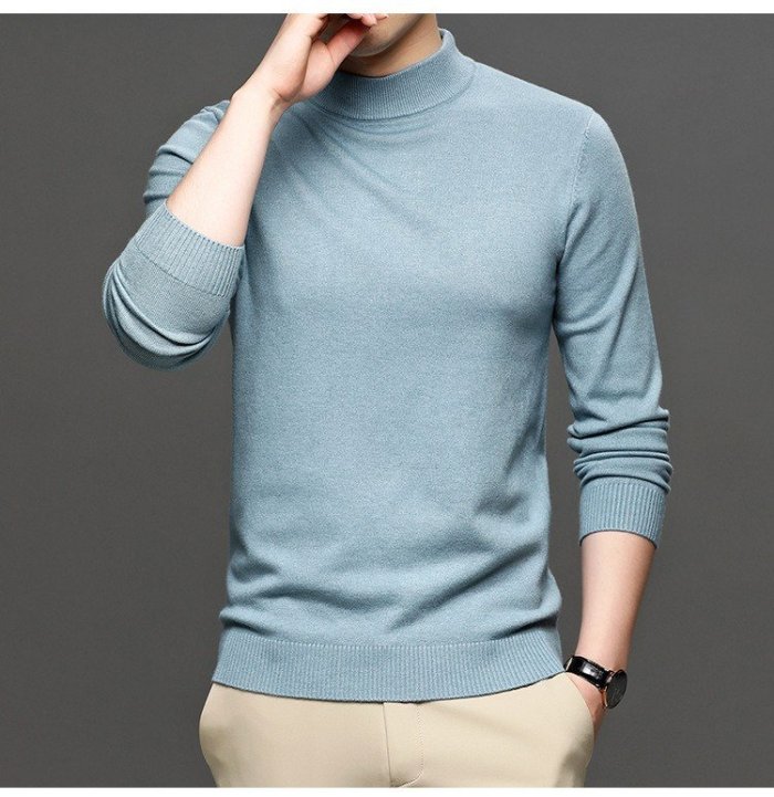Winter Vintage Solid Color Half Turtleneck Cashmere Sweater