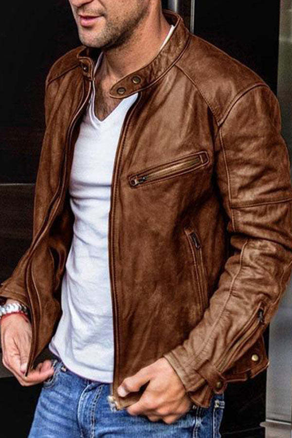 Men's Leather Racer Jacket