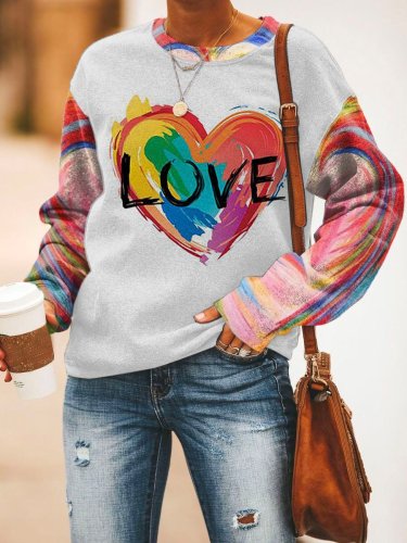 Fashion Print Long-Sleeved Sweatshirt