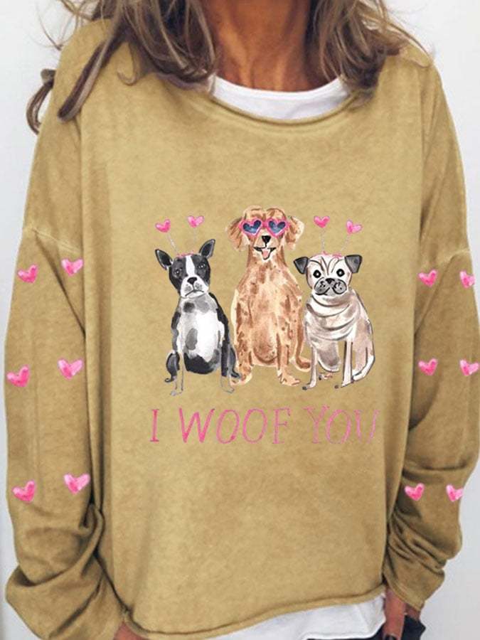Women's Valentine's Day Print Long Sleeve Sweatshirt