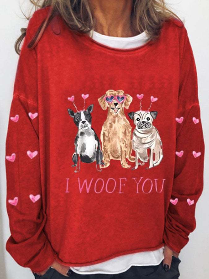 Women's Valentine's Day Print Long Sleeve Sweatshirt