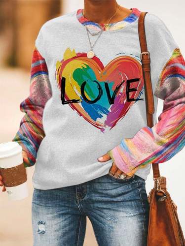 Fashion Print Long-Sleeved Sweatshirt