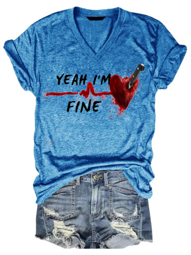 Women's Valentine's Day Yeah I'm Fine Loose Tee