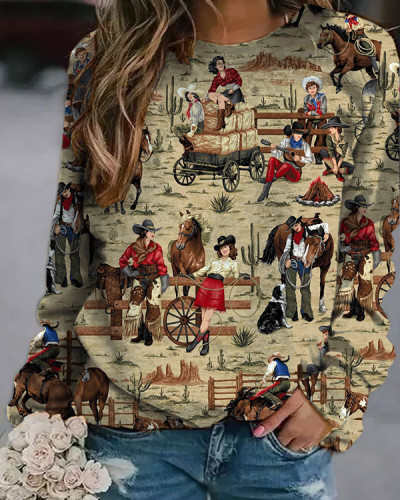 Vintage Western Cowgirl Sweatshirt