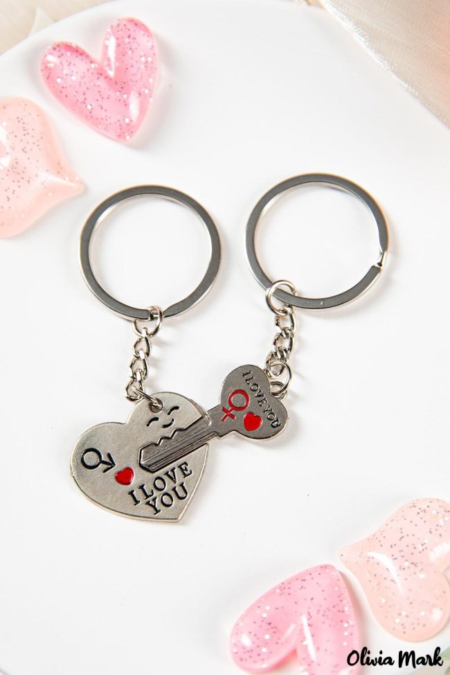 Valentine's Day Letter Heart Shape Matching Key Ring