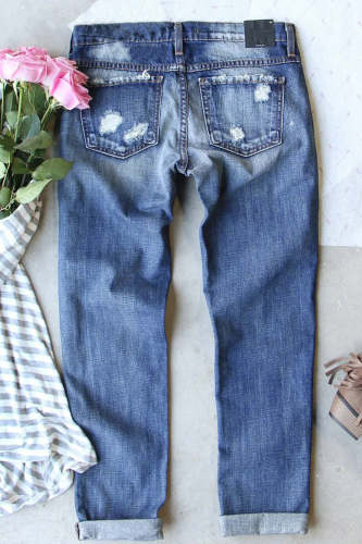 Love Heart Sequins Print Jeans